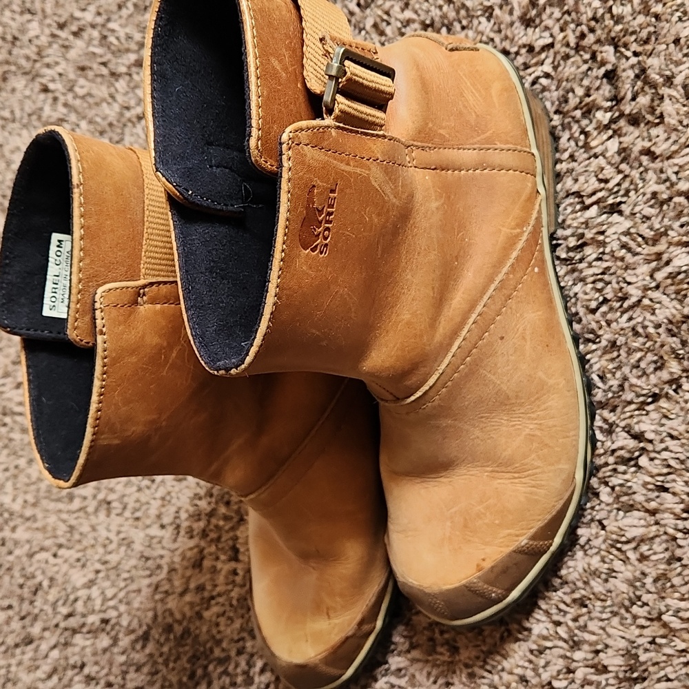 Womens Sorel Slimboot Pull On Leather, Waterproof Size 7.5